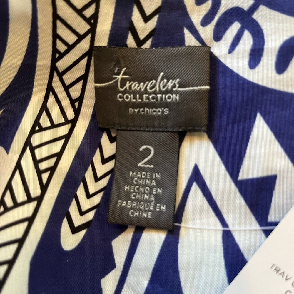 NWT Traveler's Collection by Chico's Scroll Stripe Crushed Jacket Size 2 - Picture 7 of 7